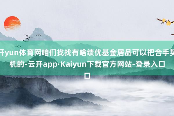 开yun体育网咱们找找有啥绩优基金居品可以把合手契机的-云开app·Kaiyun下载官方网站-登录入