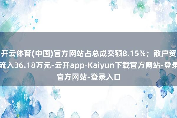 开云体育(中国)官方网站占总成交额8.15%；散户资金净流入36.18万元-云开app·Kaiyun下载官方网站-登录入口