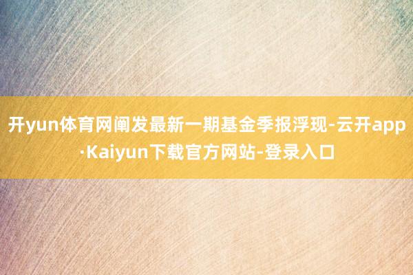 开yun体育网阐发最新一期基金季报浮现-云开app·Kaiyun下载官方网站-登录入口