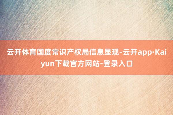 云开体育国度常识产权局信息显现-云开app·Kaiyun下载官方网站-登录入口